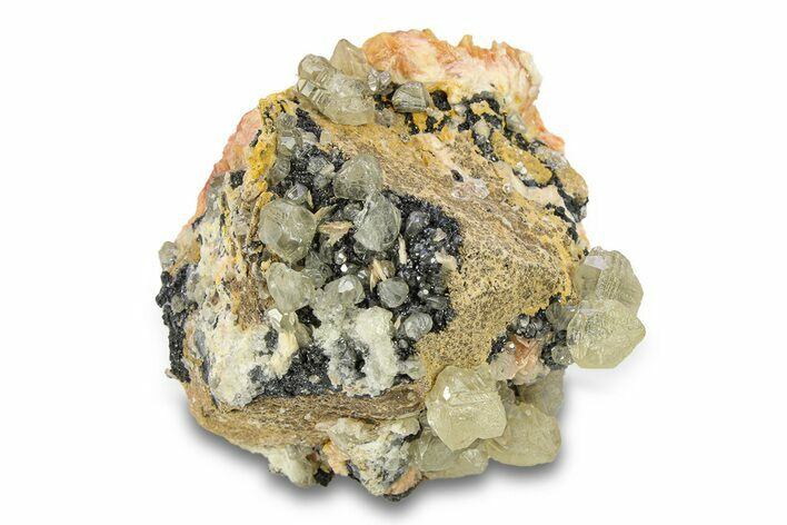 Cerussite Crystals on Bladed Barite and Galena - Morocco #291094